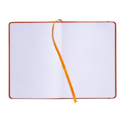 Notebook with PU cover. Dotted sheets on white paper 