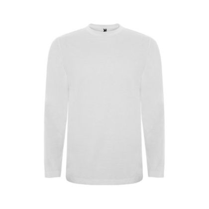 Long-sleeved children’s T-shirts are made of cotton fabric.