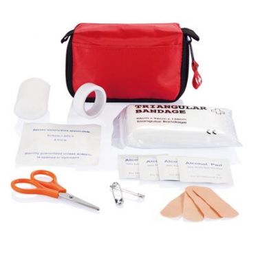 First aid set in pouch