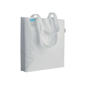 R-pet (recycled pet) long handles shopping bag with gusset, suitable for sublimation printing - outlet