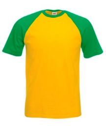 Мъжки тениски двуцветни  Fruit of the loom VALUEWEIGHT BASEBALL T