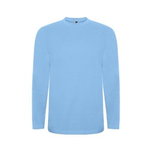 Long-sleeved children’s T-shirts are made of cotton fabric.