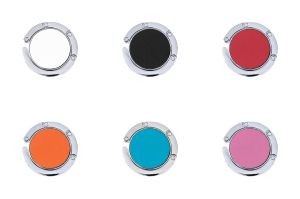 Foldable Metal Bag Hanger with PU Leather Face in Bright Colors