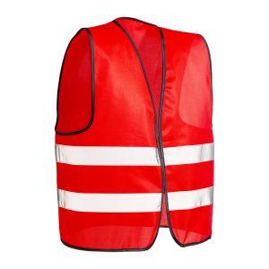 Promotional polyester vest with reflective tape and Velcro closure