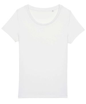 Style, comfort, and sustainability with the Stella Jazzer organic women’s white T-shirt.