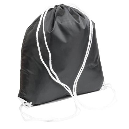 Nylon drawstring backpack black