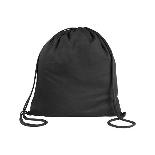 Black cotton drawstring bag - otlet