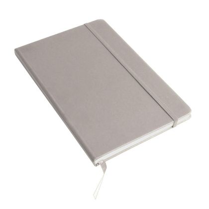 Notebook with colored elastic, ruled sheets (80 pages), ivory color, satin bookmark